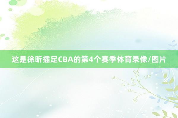 这是徐昕插足CBA的第4个赛季体育录像/图片
