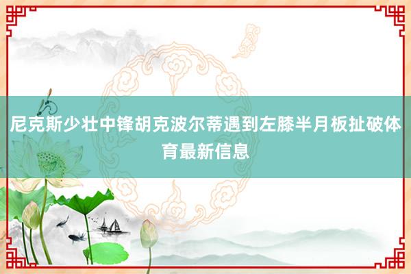 尼克斯少壮中锋胡克波尔蒂遇到左膝半月板扯破体育最新信息